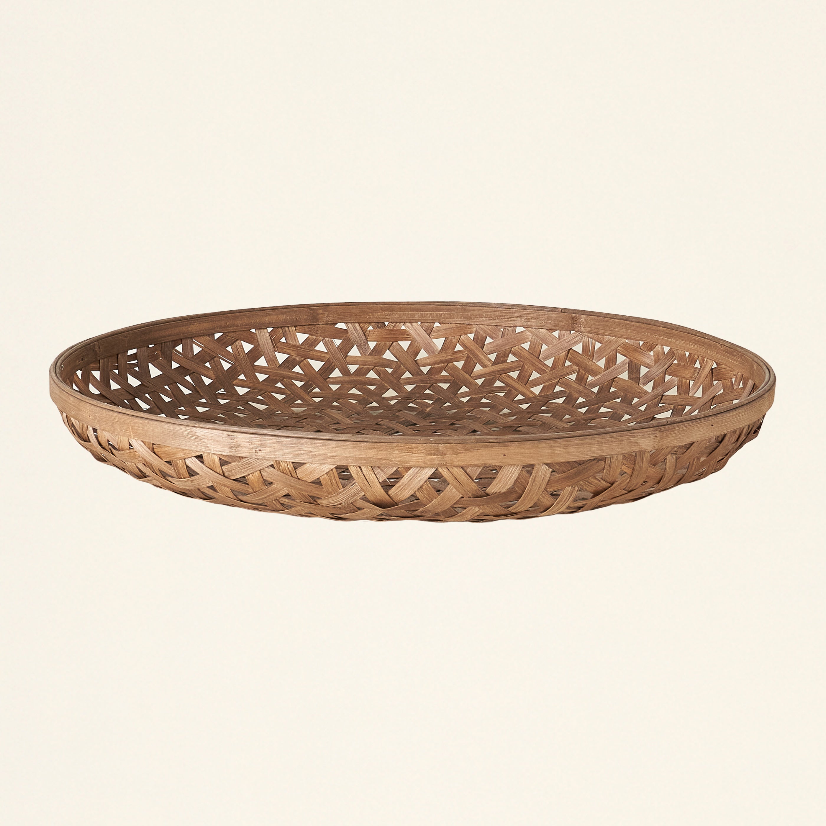 Round Woven Bamboo Baskets - Set of 3