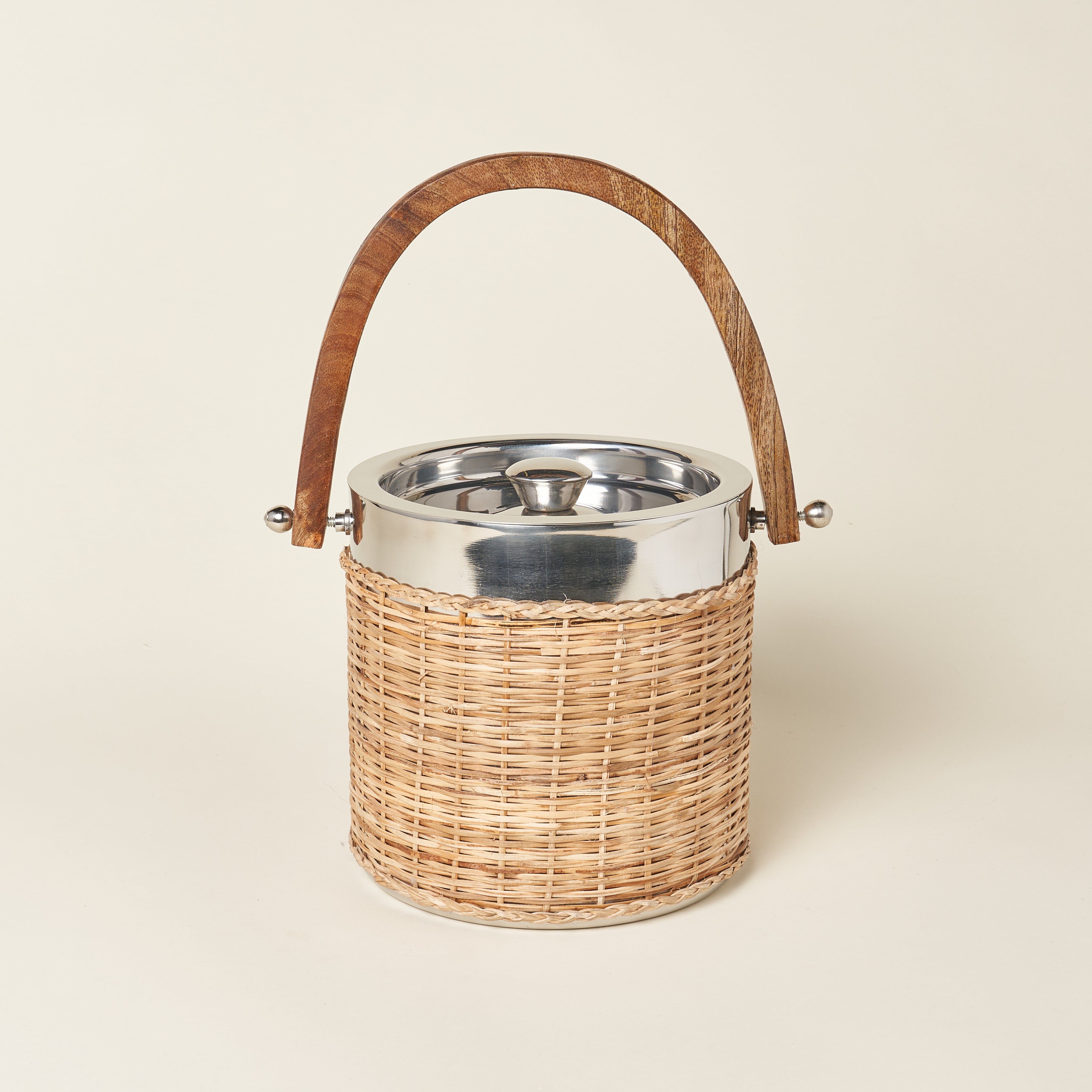 Stainless Steel and Rattan Ice Bucket – KATE MARKER HOME