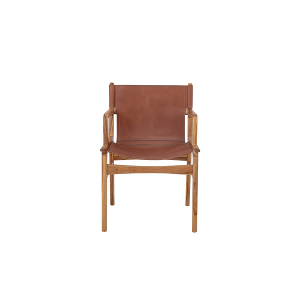 Teak Wood and Leather Chair (Floor Sample)