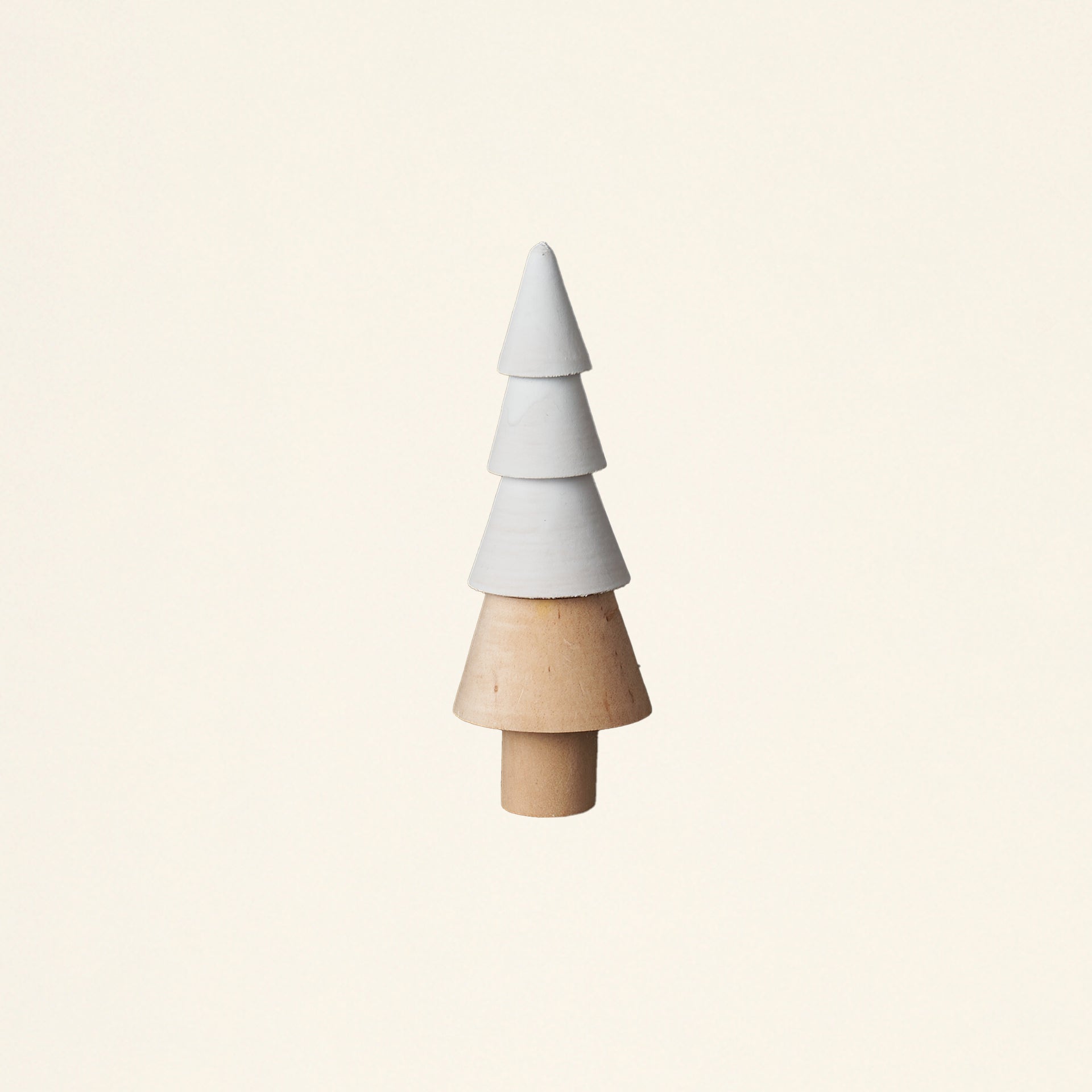 Tiered White & Wood Tree