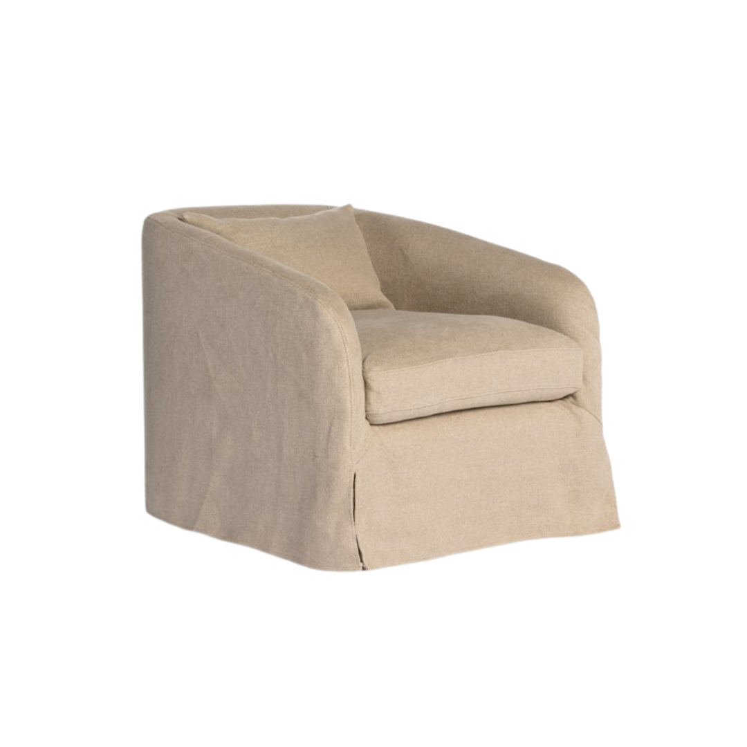 Topanga Slip Covered Swivel Chair