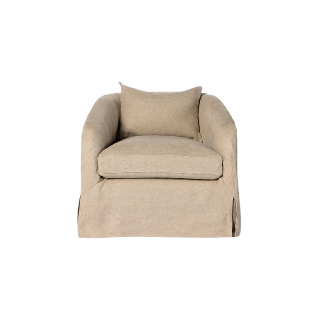 Topanga Slip Covered Swivel Chair