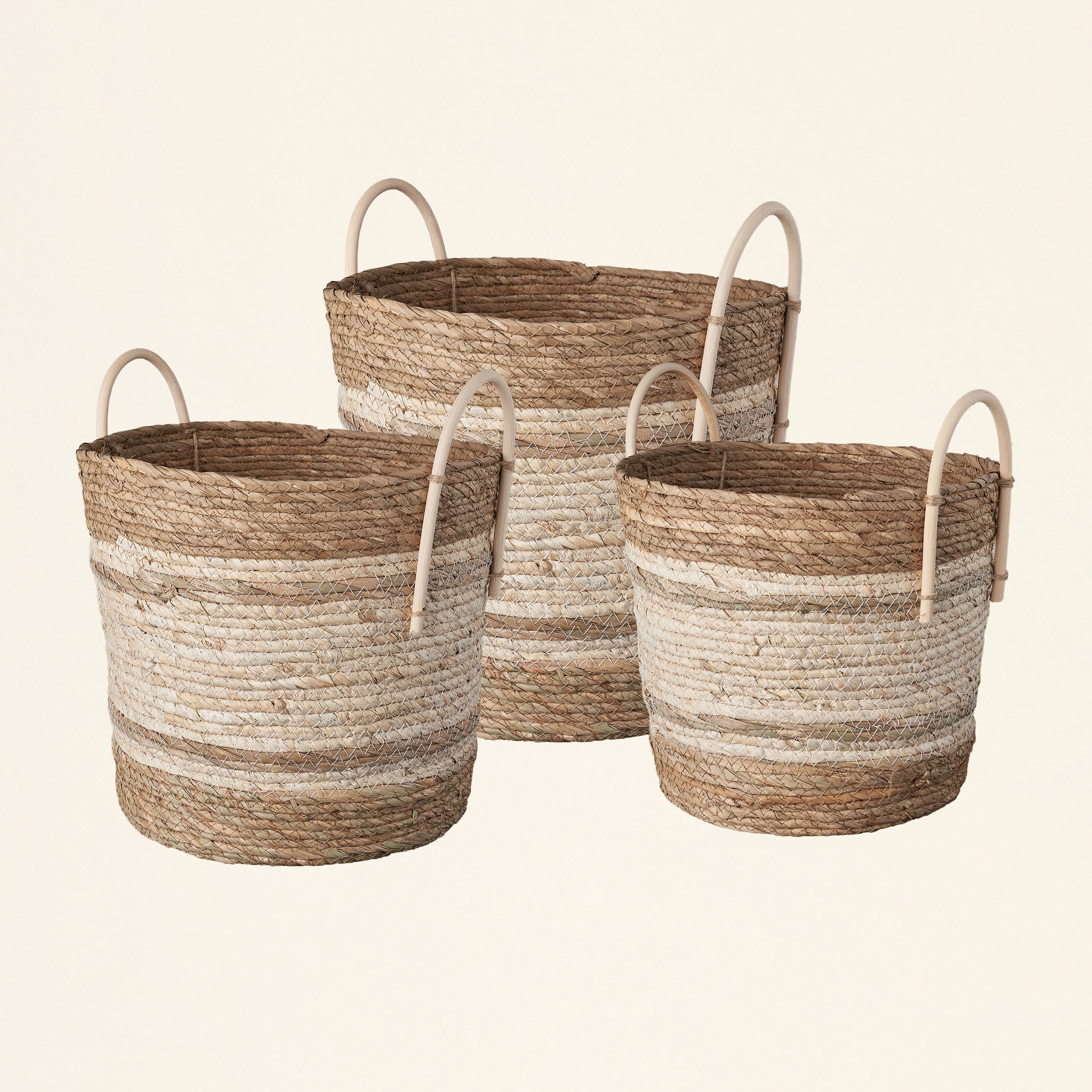 Two Toned Natural Basket