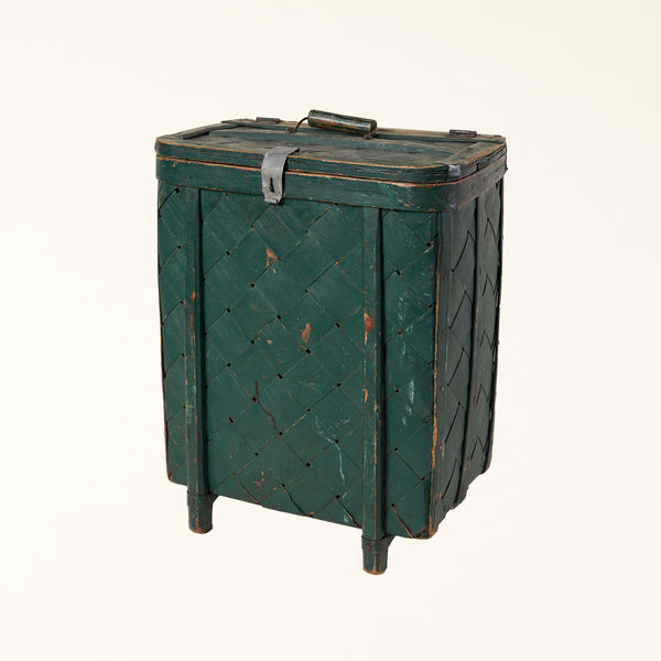 Vintage Back Pack Basket - Green