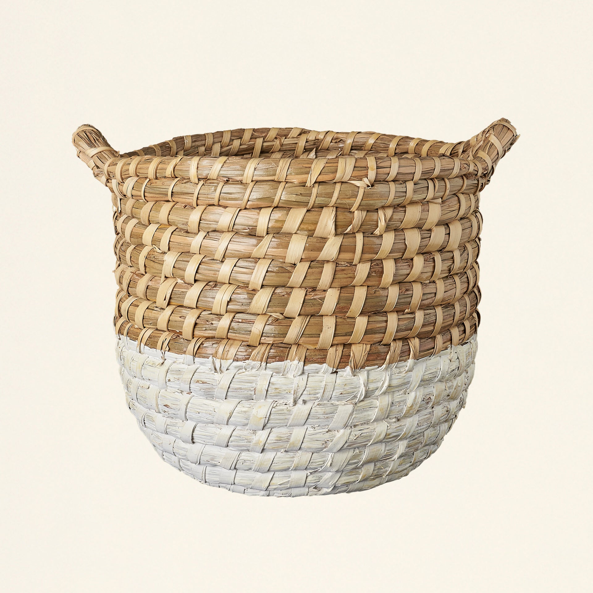 White Dipped Seagrass Basket