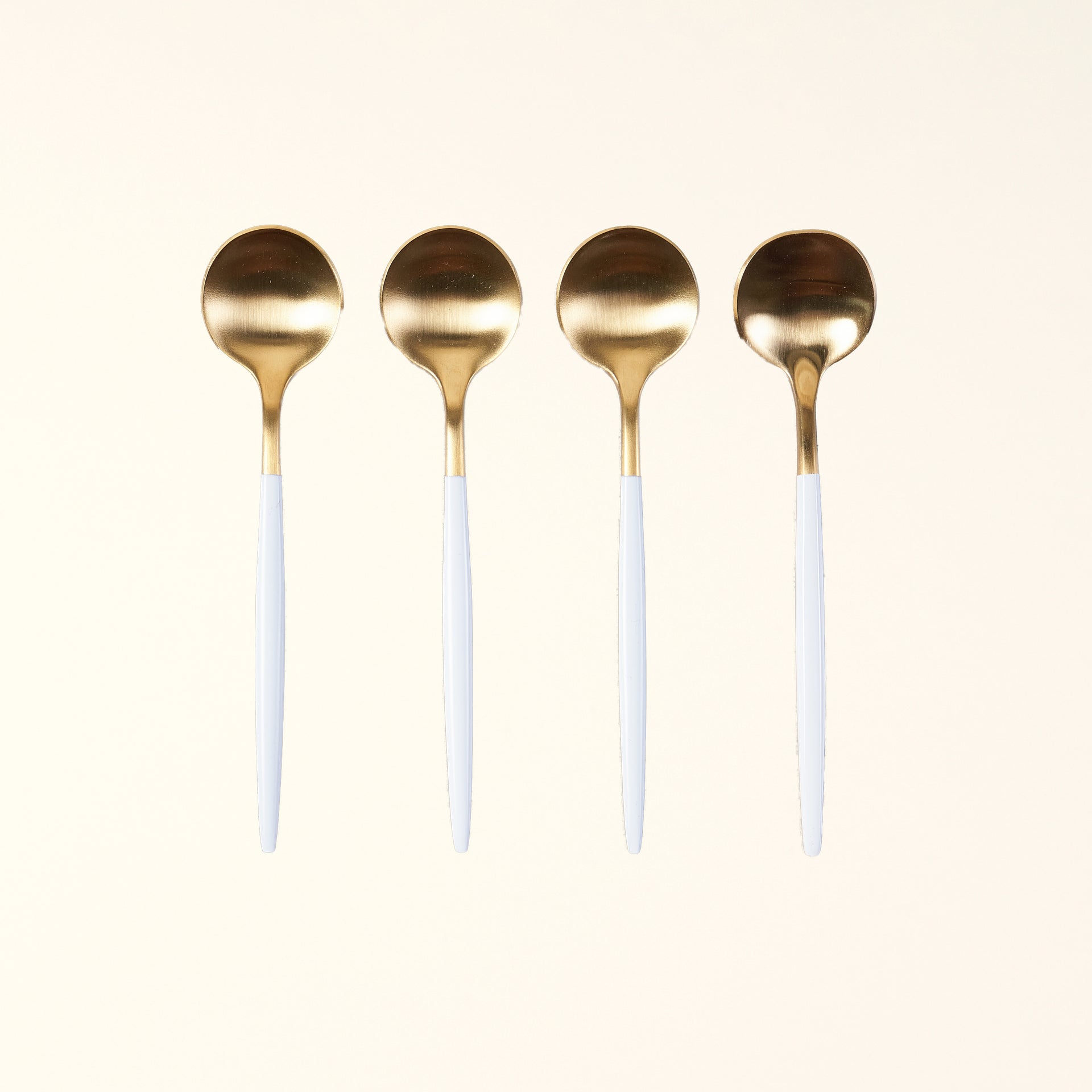 White & Gold Teaspoon Set