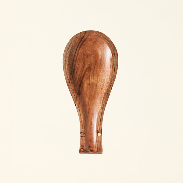 Wood and Brass Spoon Rest