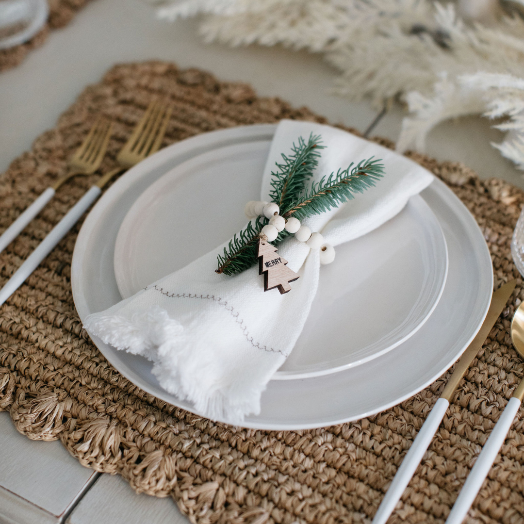 Wood Charm Napkin Rings Set of 4