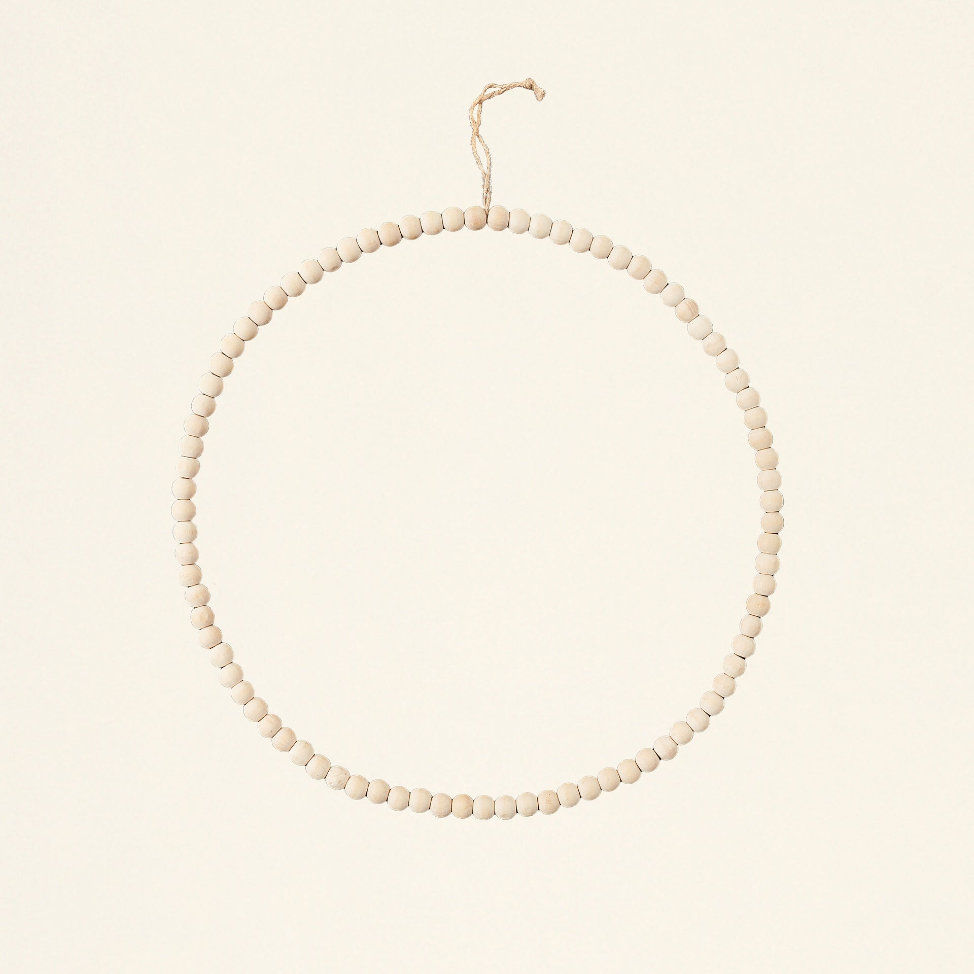 Wooden Metal Bead Circle Wreath