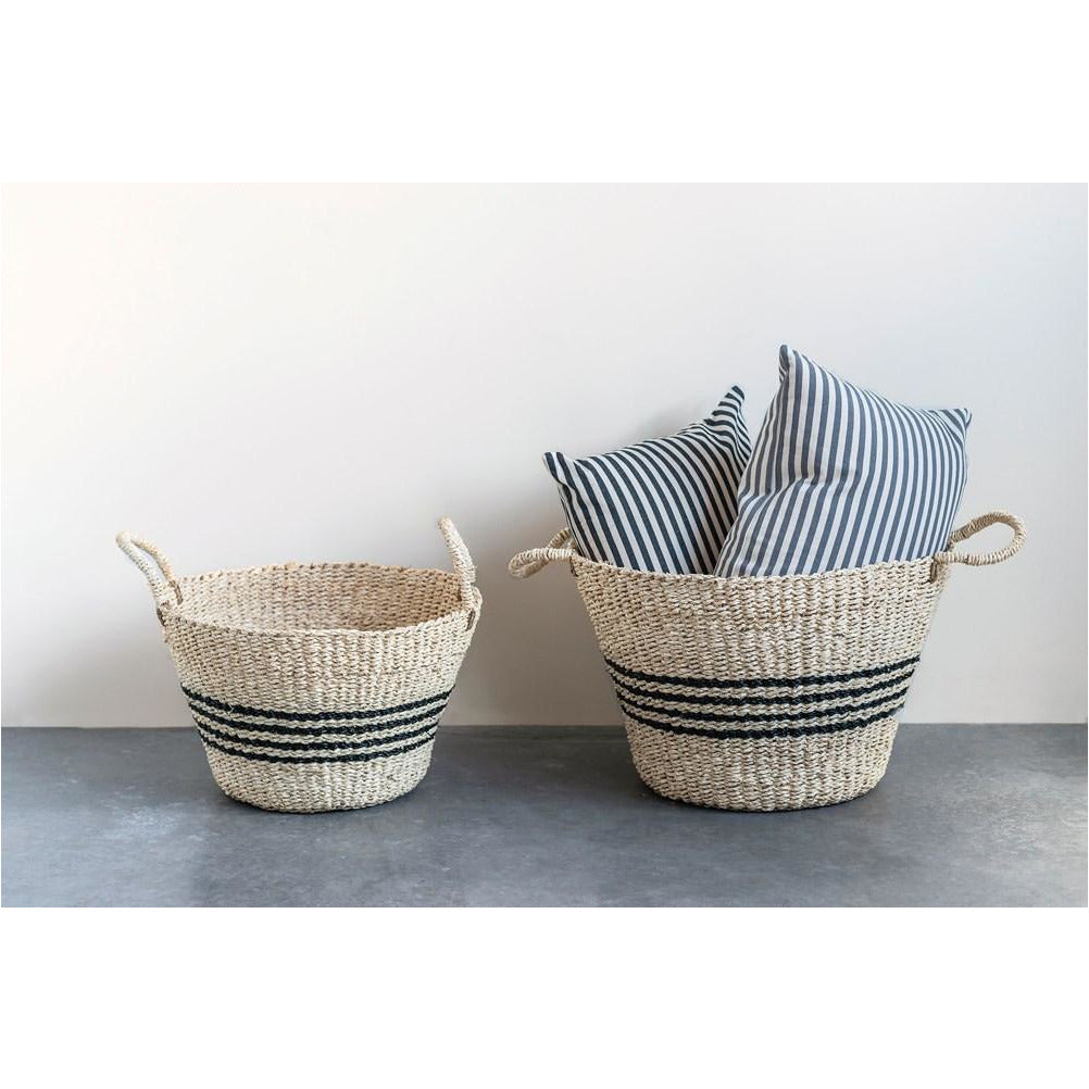 Palm & Seagrass Striped Baskets