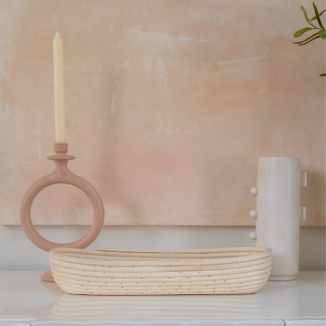Hand-Woven Rattan Baguette Basket