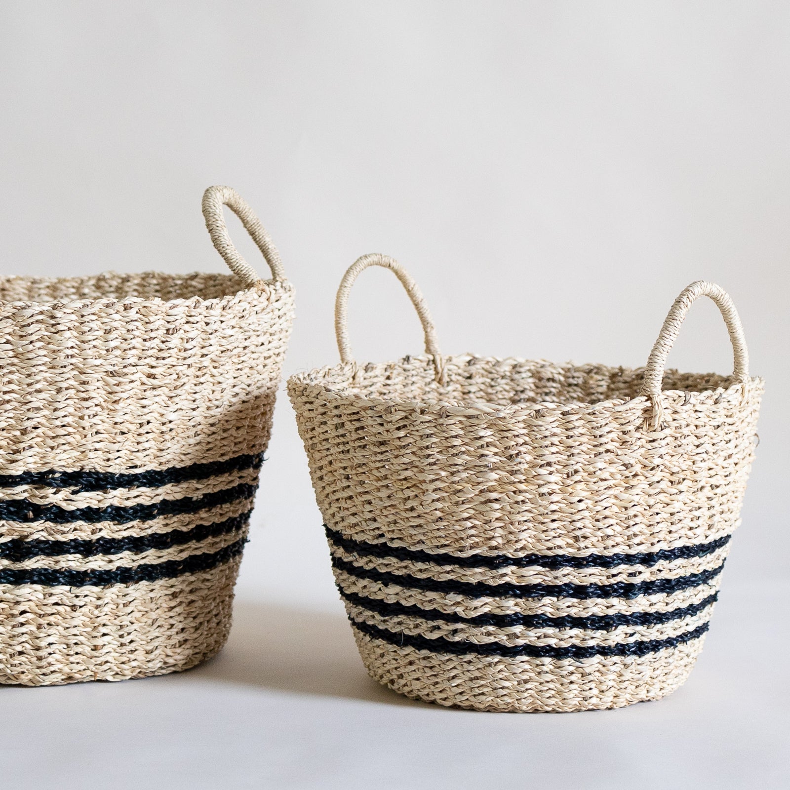 Palm & Seagrass Striped Baskets